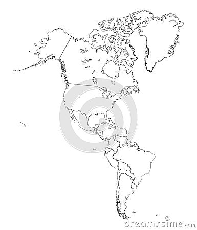 Map of Americas Stock Photo